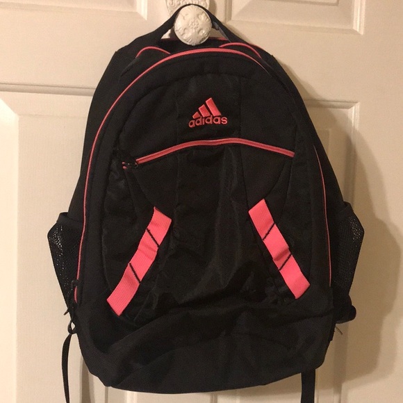 black and pink adidas backpack